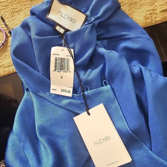 Alexis Romper Jumpsuit Size S Drawstring Tie-Waist Puff-Sleeve Romper - Picture 7 of 8